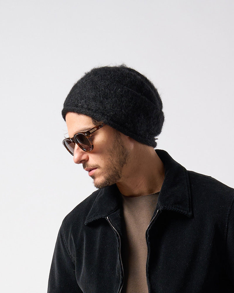 mohair shaggy knit beanie