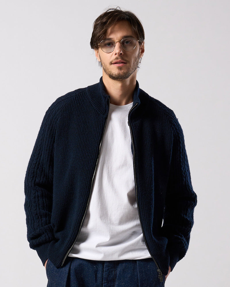 lomond×powder zip-up knit