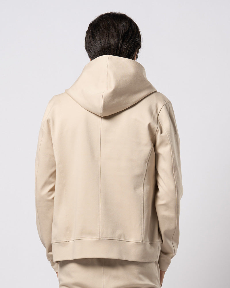 high neck zip-up parka