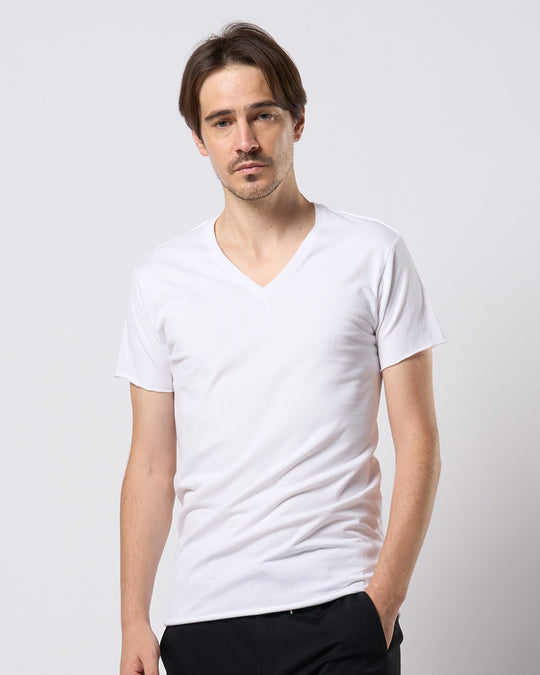 cut-off V-neck S/S
