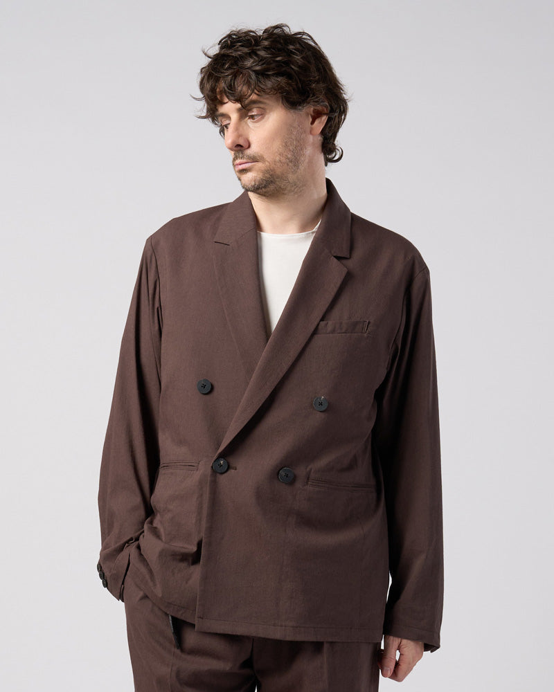 viscose linen double-breasted jacket