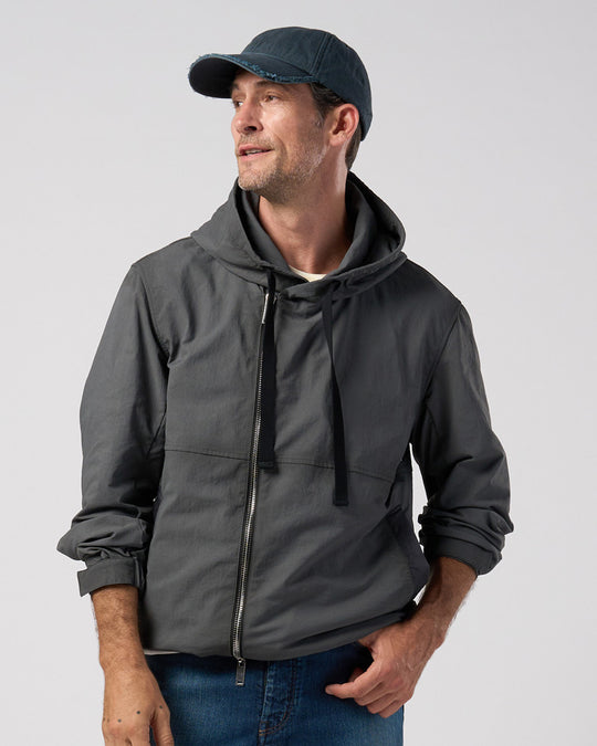 textured nylon short witch blouson