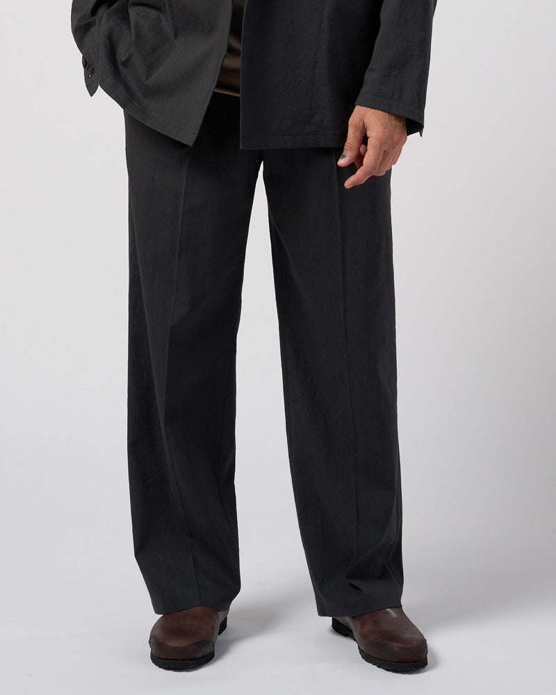 viscose linen semi-wide slacks