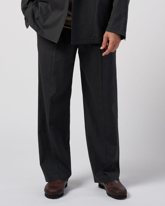 viscose linen semi-wide slacks