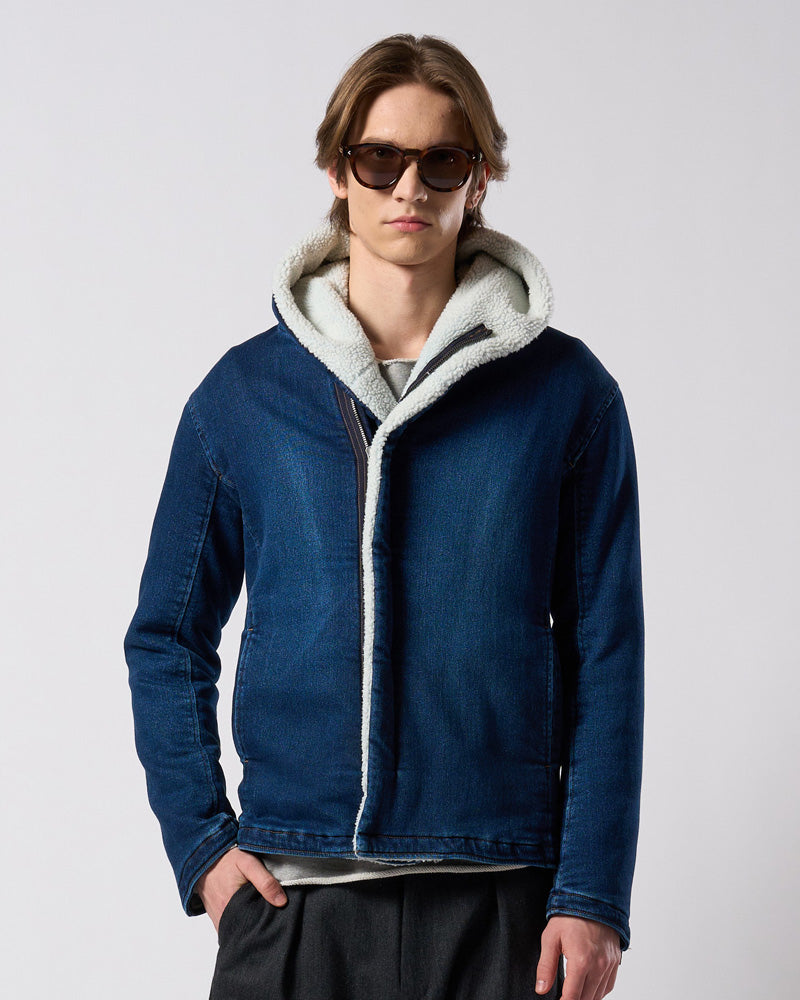 【新品未使用】wjk denim jersey zip blouson denim jersey hooded riders – wjk online store