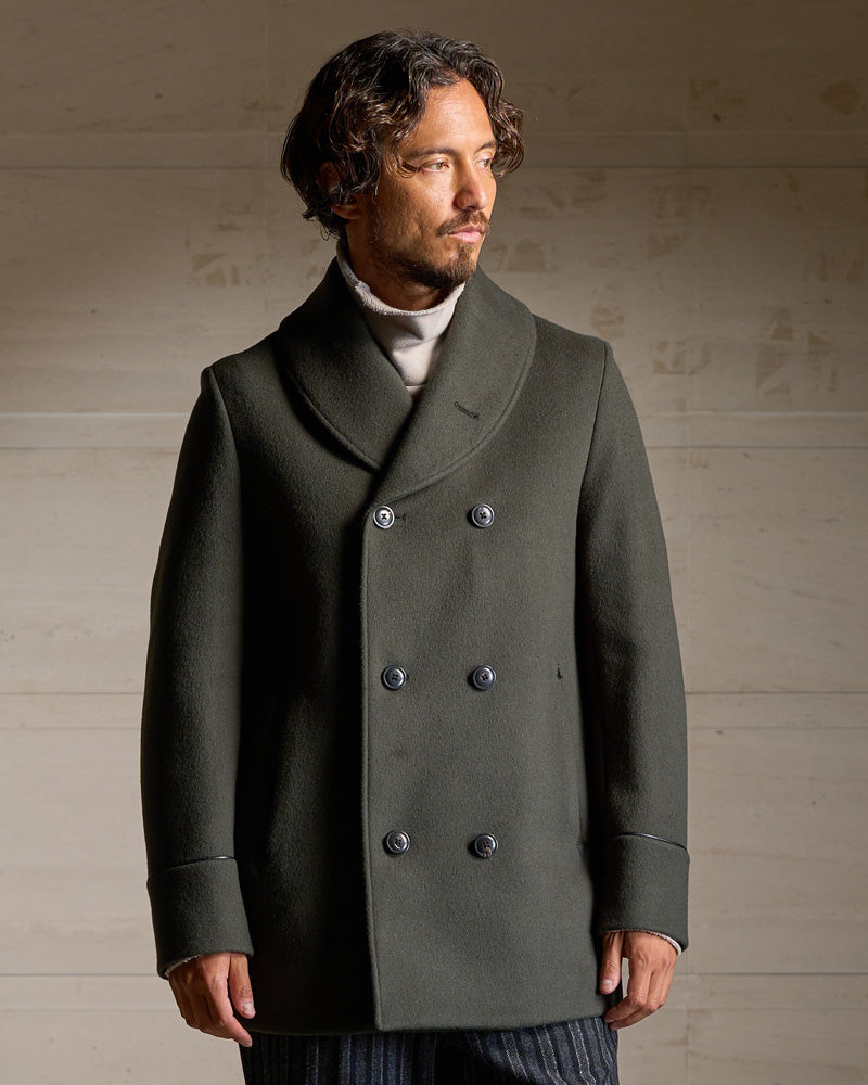 shawl collar half coat