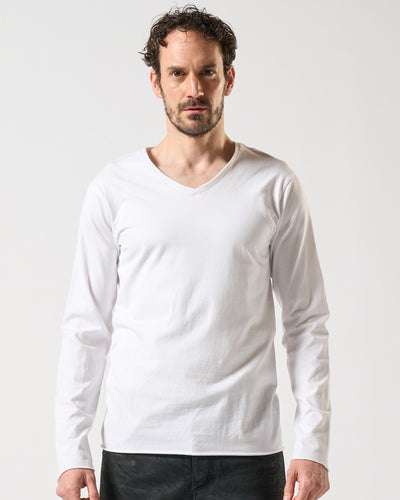 cut-off V-neck L/S