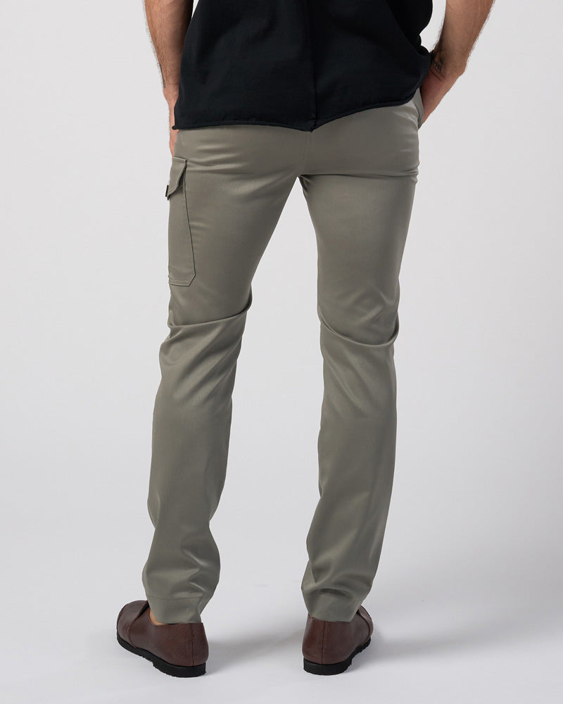 fine satin slim cargo
