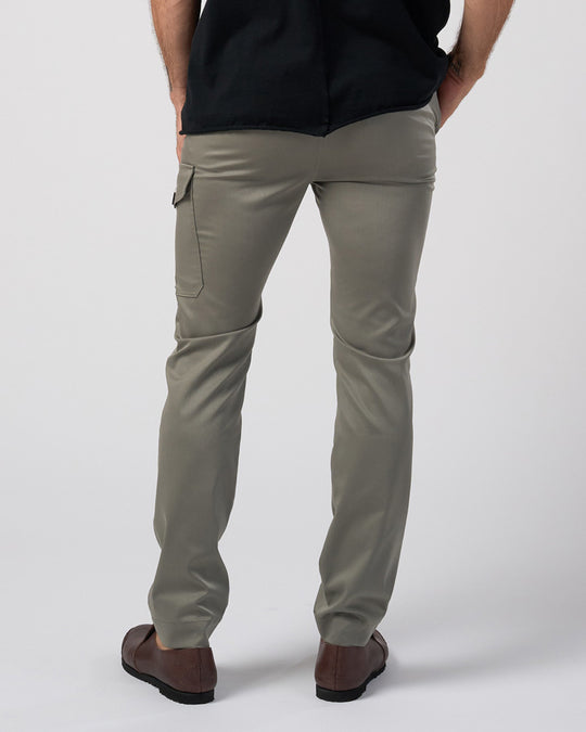 fine satin slim cargo
