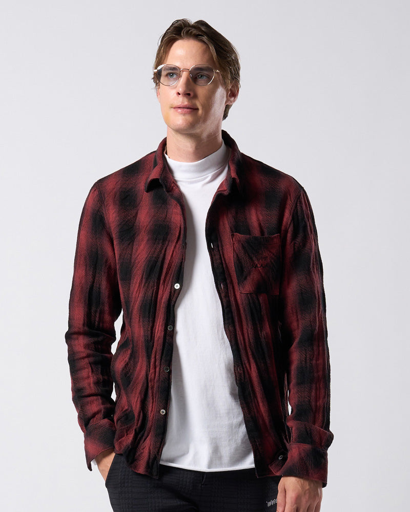 【muta × wjk】twist wrinkle check shirt