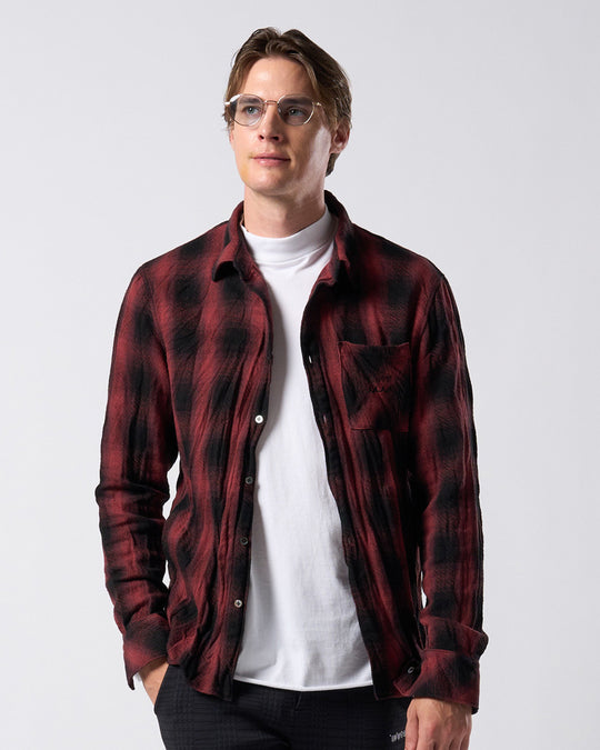 【muta × wjk】twist wrinkle check shirt