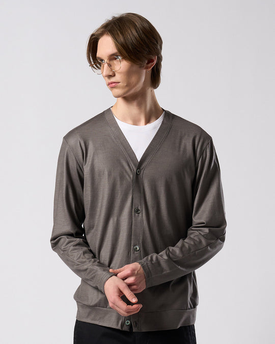ex.comfy wool middle cardigan