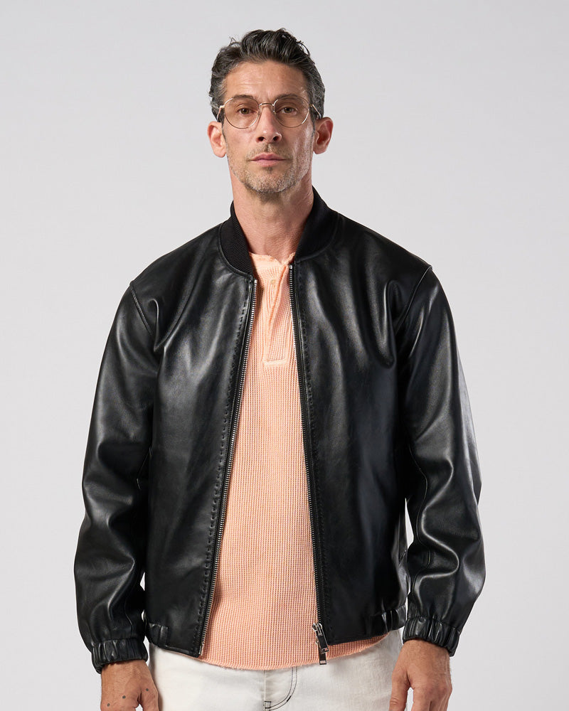 lamb leather bomber jacket