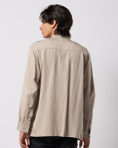 band collar shirt coat