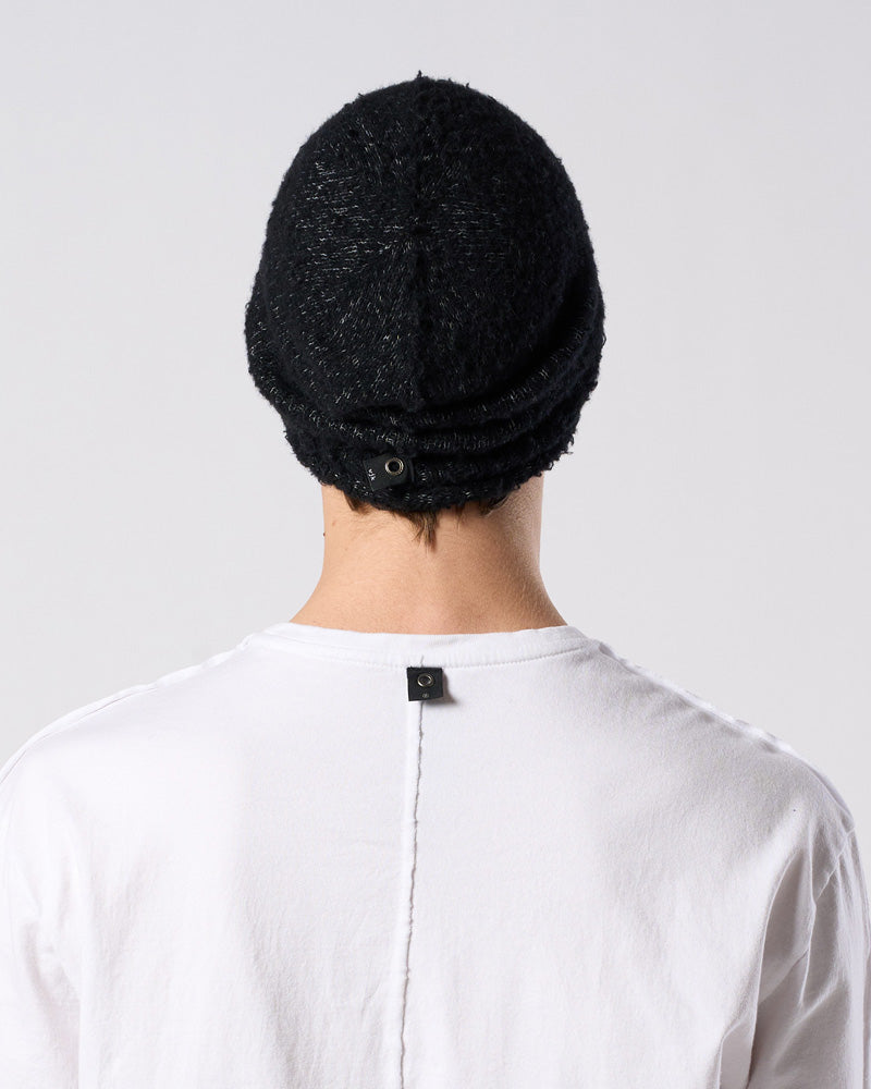 fancy yarn roll beanie