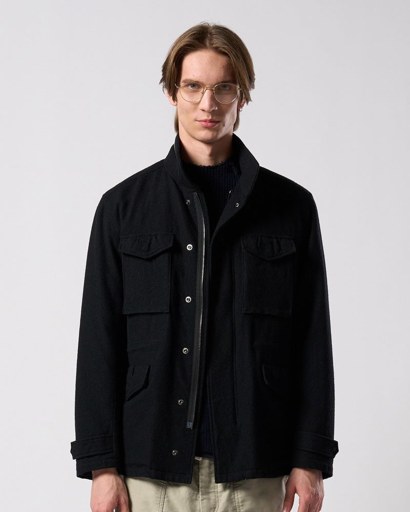 milled wool field jacket