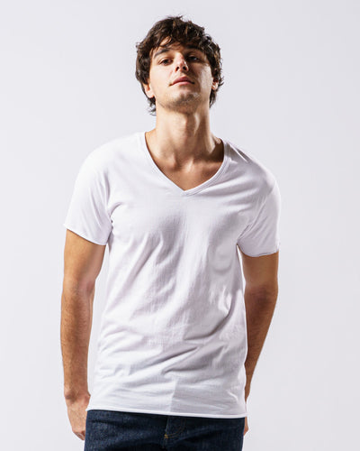 cut-off V-neck S/S