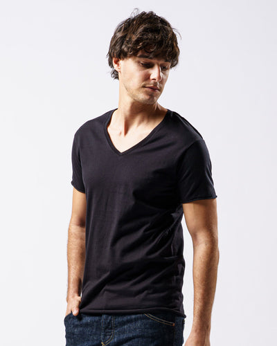 cut-off V-neck S/S