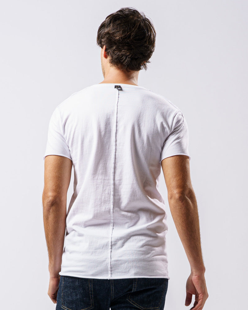 cut-off V-neck S/S