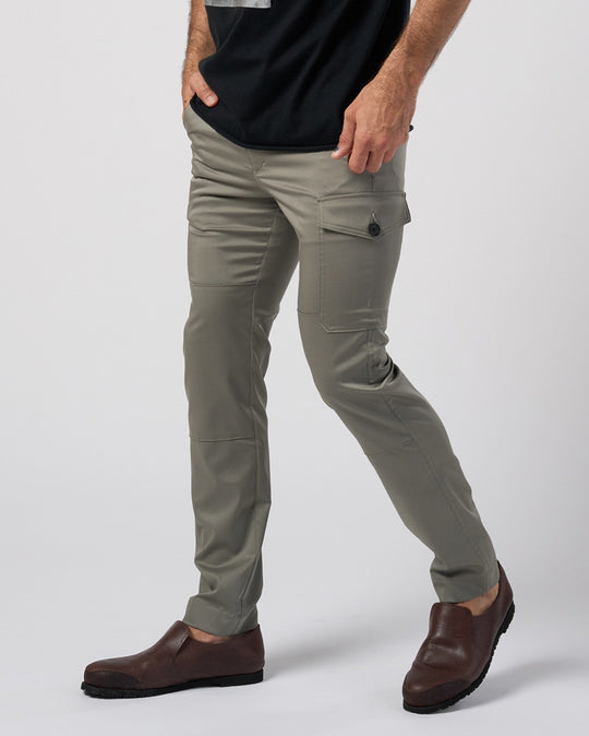 fine satin slim cargo