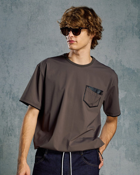 drawstring leather pocket S/S