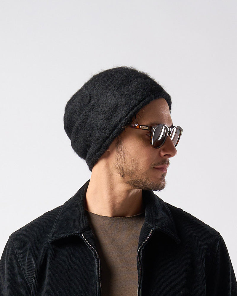 mohair shaggy knit beanie