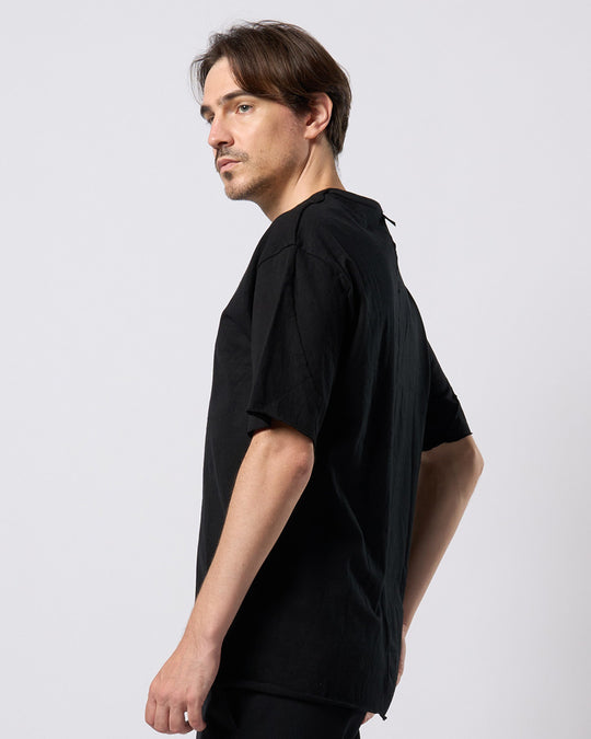 wide cut-off crew-neck S/S