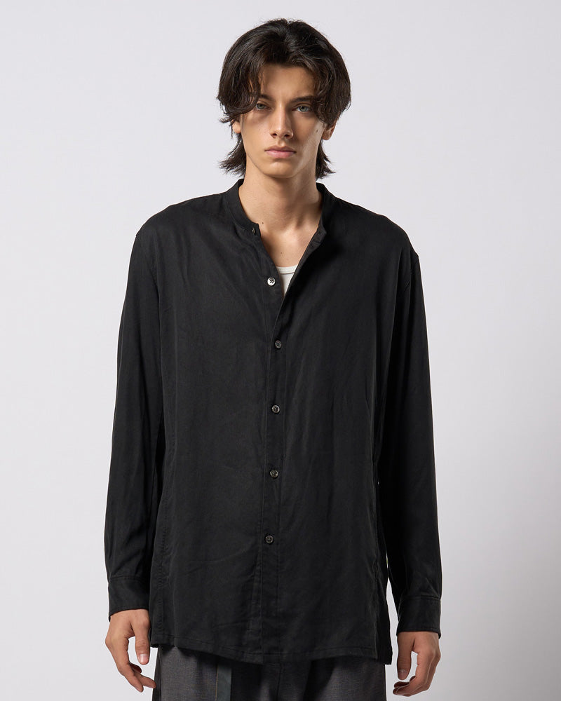 band collar shirt coat
