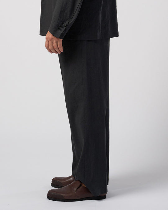 viscose linen semi-wide slacks