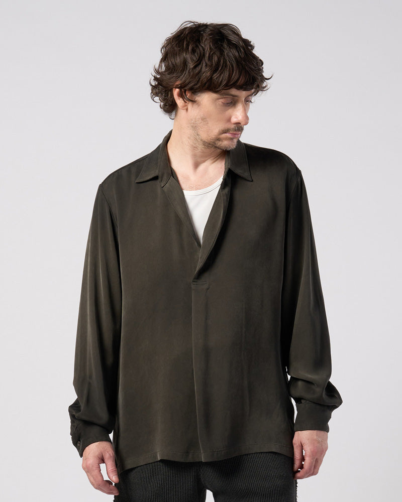 cupro vintage pull-over skipper shirt L/S