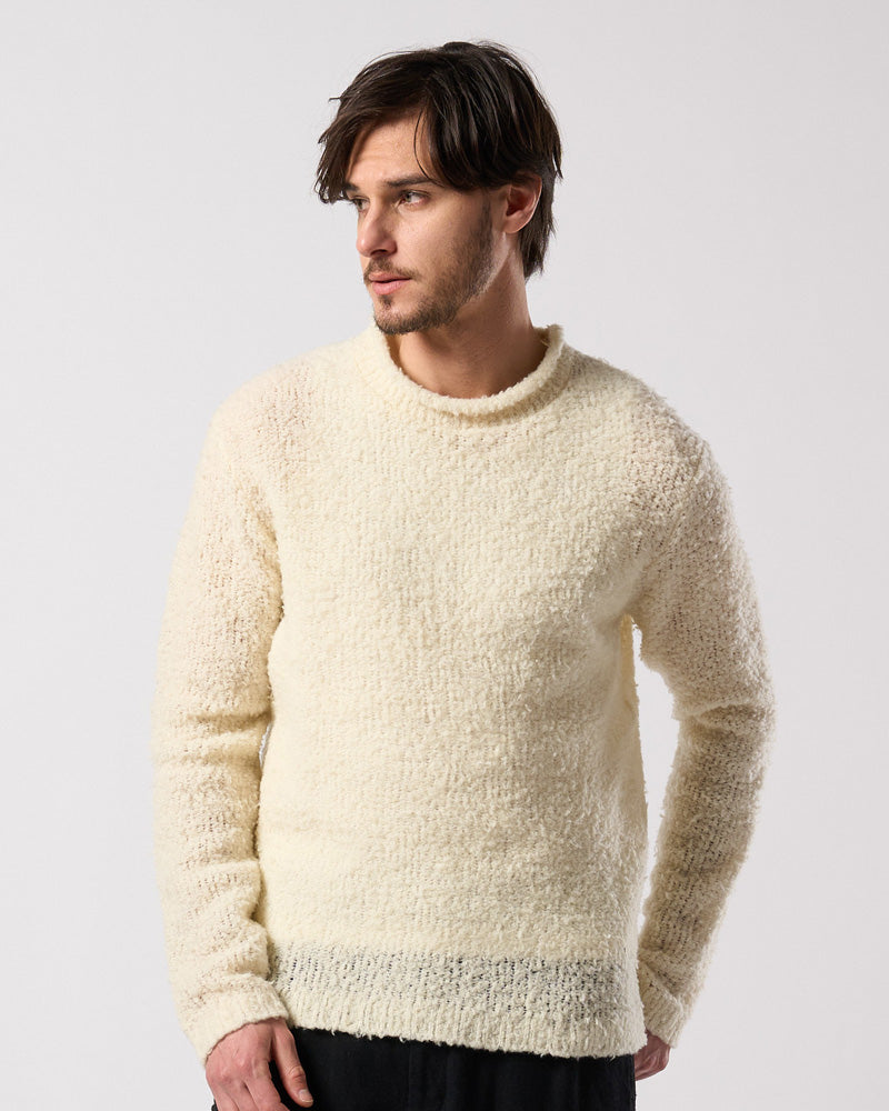 fancy yarn crew-neck knit