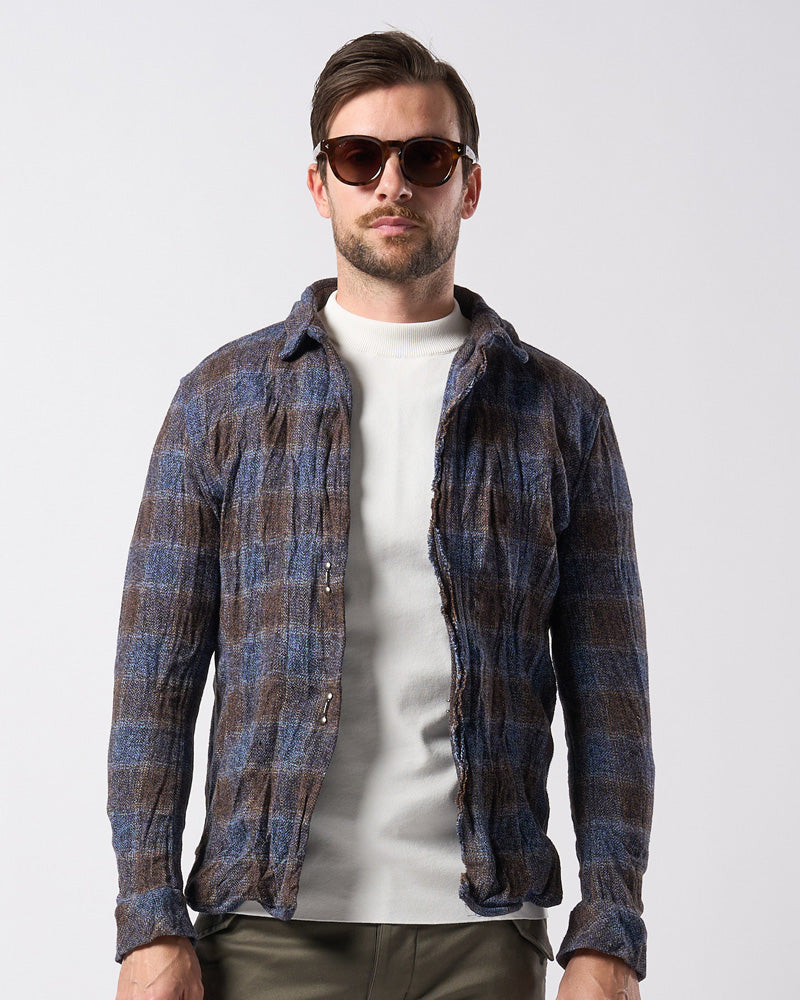 W82 wjk hook shirt coat シャツコート XL 2-hook tweedy check – wjk