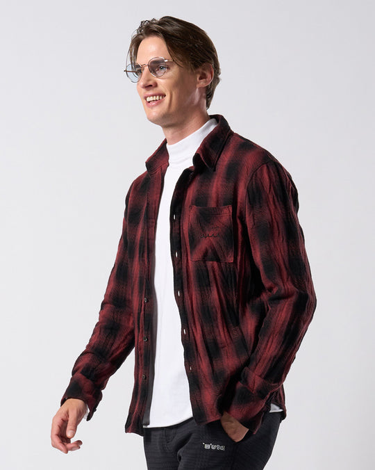 【muta × wjk】twist wrinkle check shirt