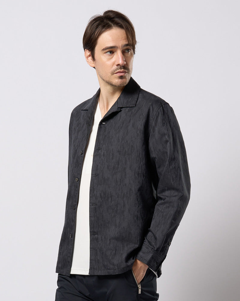 jacquard open collar shirt