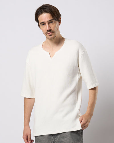 quarter-knit key neck H/S