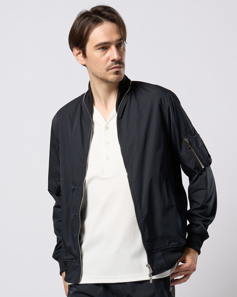 neck zip blouson
