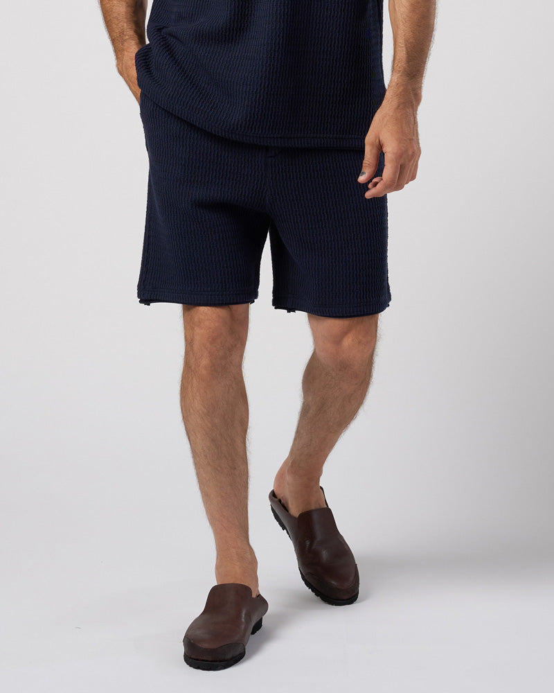 textured knit shorts