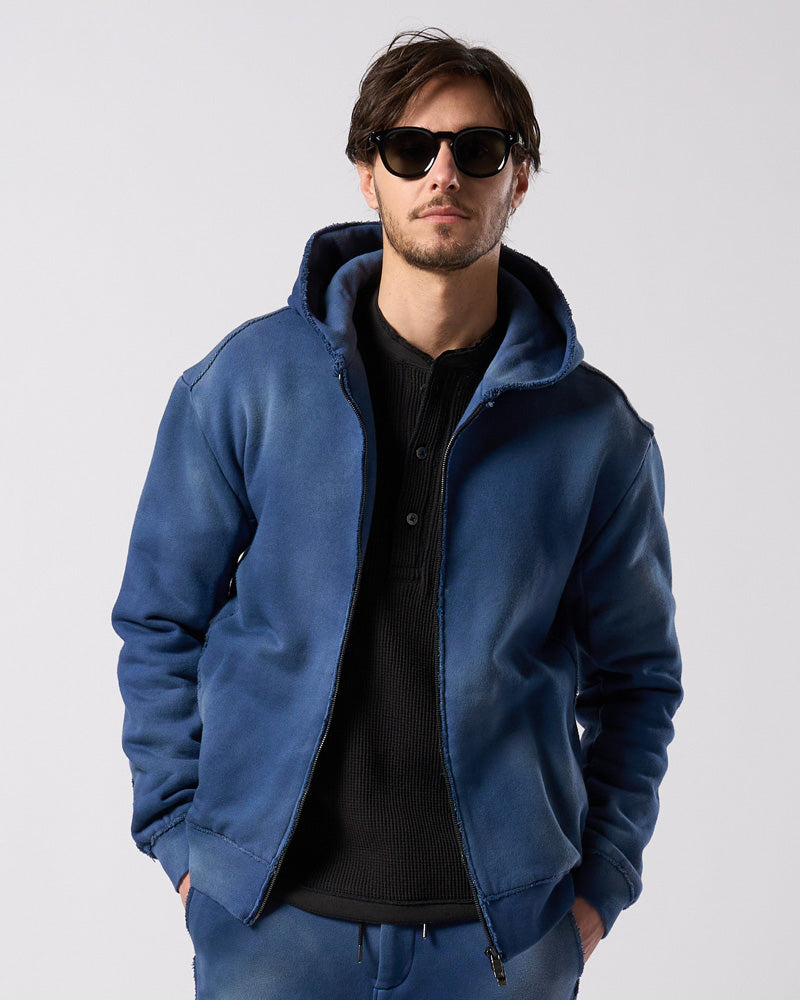 fade zip-up hoodie