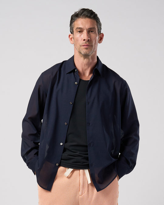 airy wool voile shirt