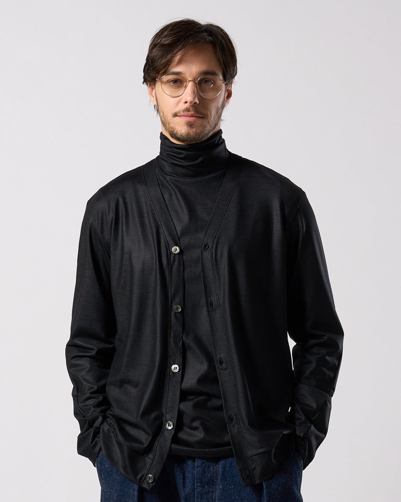 ex.comfy wool middle cardigan