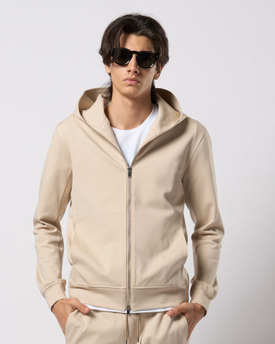 high neck zip-up parka