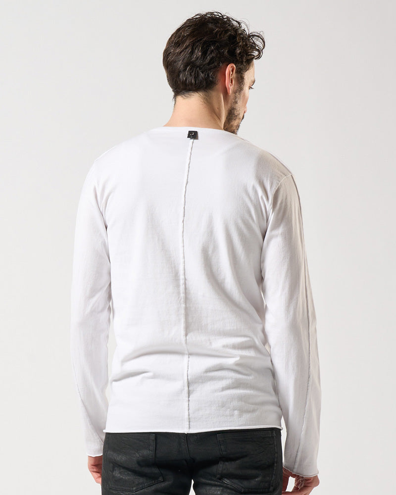 cut-off V-neck L/S