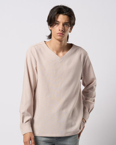 boat V-neck pullover shirt