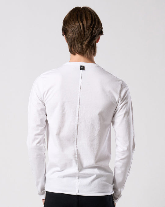 slim cut-off crew-neck L/S