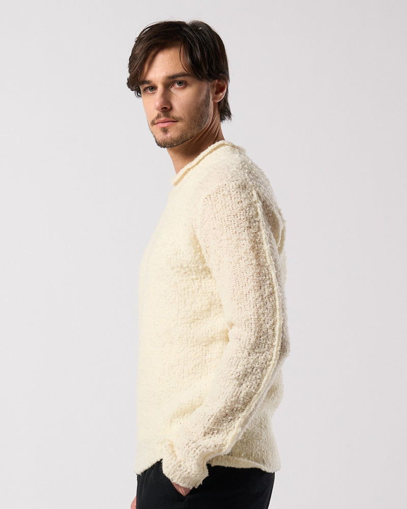 fancy yarn crew-neck knit