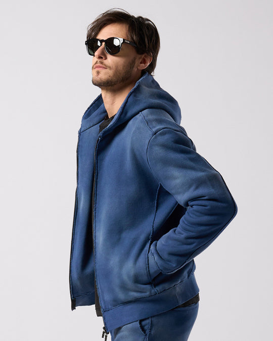 fade zip-up hoodie