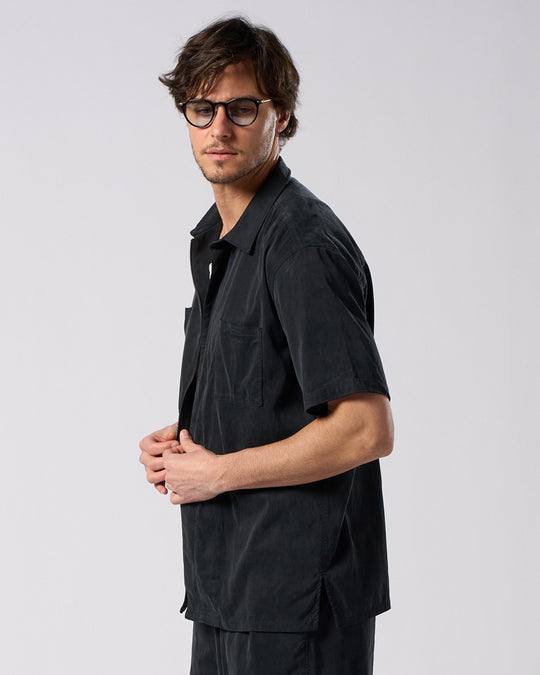 front-zip shirt H/S