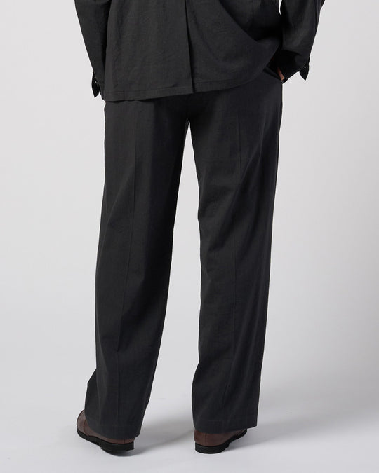 viscose linen semi-wide slacks
