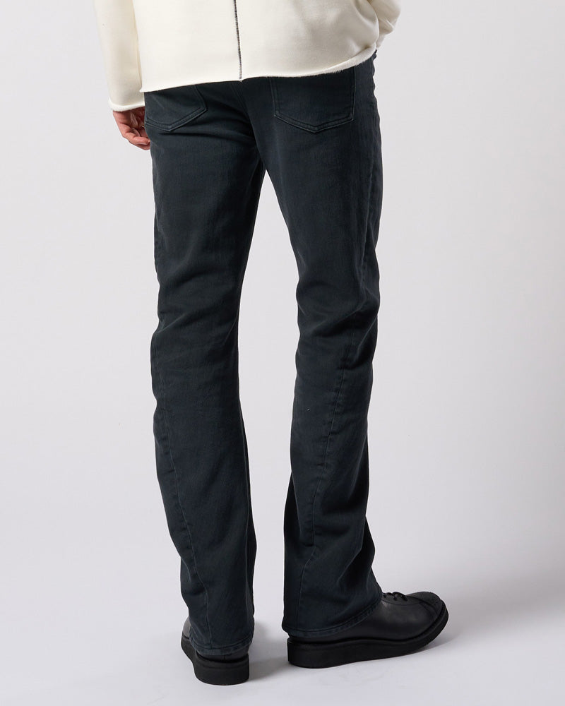 denim jersey 3D banana flare pants