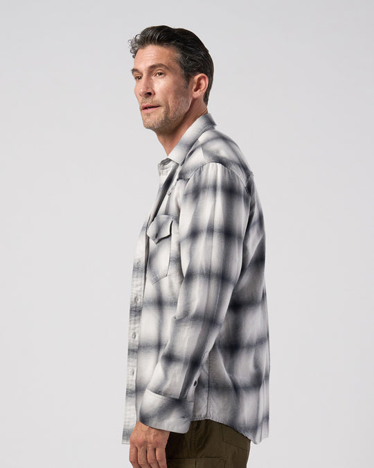 loose check western shirt